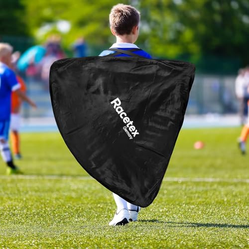 Racetex 2er Fußballtor Kinder Set - Fußball Tore inkl. nützlicher Tasche zum Transportieren - Version mit verstärkten Glasfaserstangen - Fussballtore für den Garten oder Park (Blau)