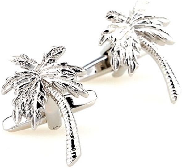 MRCUFF Palm Tree Island Pair Cufflinks in a Presentation Gift Box & Polishing Cloth