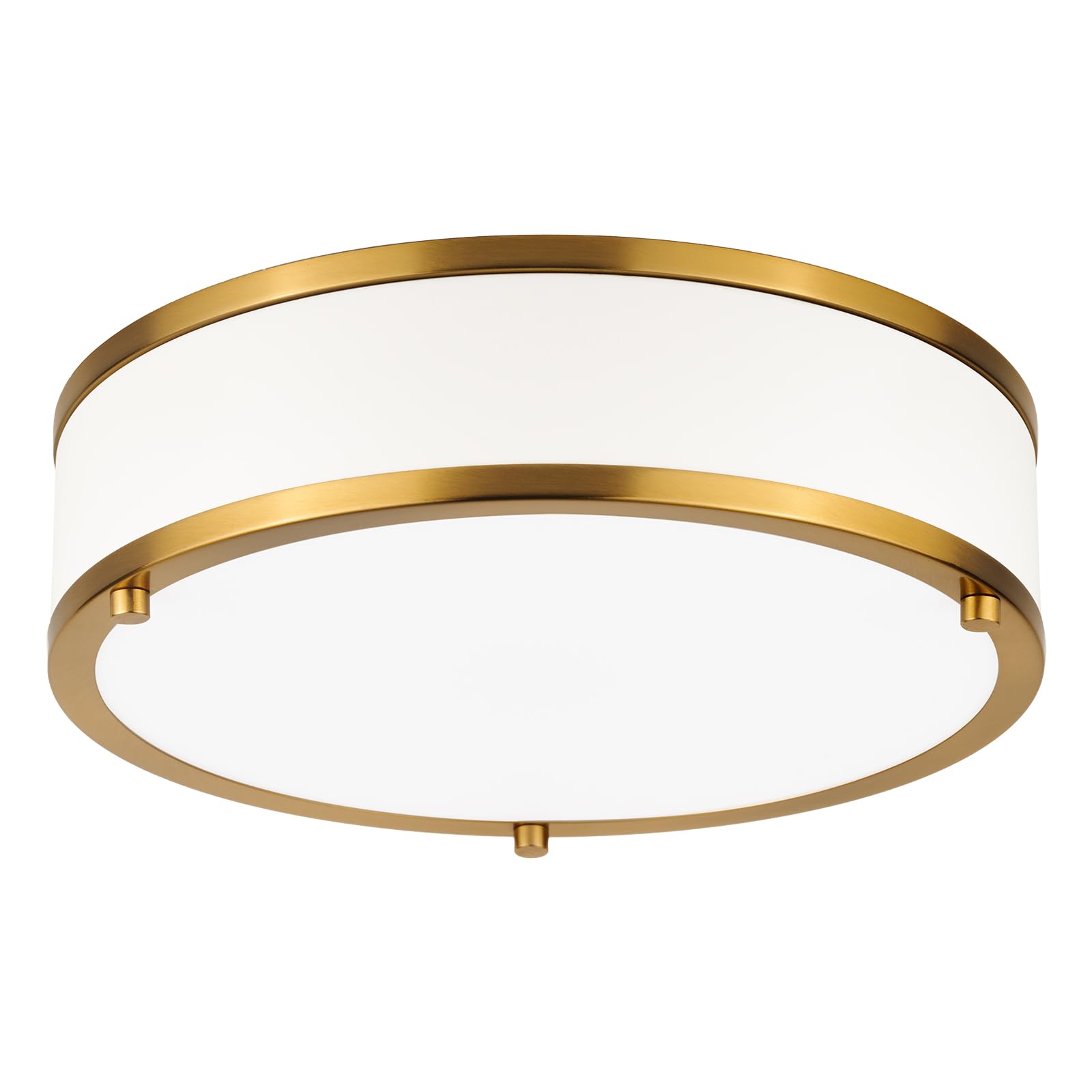 12.5 Inch LED Flush Mount Ceiling Light Fixture, 26W, Modern Ceiling Light, 3 Color Adjustable 3000K/4000K/5000K, Dimmable Ceiling Lamp for Bedroom Hallway Bathroom Kitchen (White Gold)