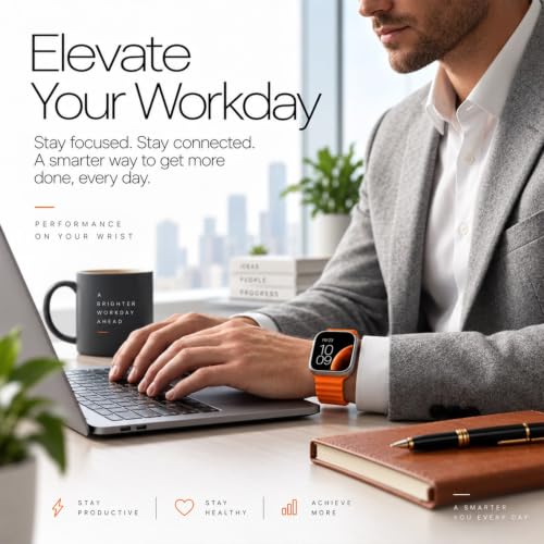 Image of Vaku Luxos Premium Bluetooth Calling Smartwatch with 1.99 inch HD Screen, Heart Rate & ECG Monitor, Sleep Tracker, 10+ Sports Modes, Unlimited Watch Faces, Smart Notifications, Silicone Strap - Orange