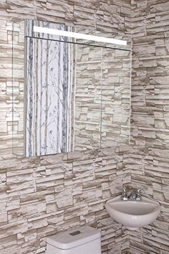 Fine Fixtures Bathroom Medicine Cabinet, Aluminum, Recessed/Surface Mount, 36" X 30", 3 Door, Mirrored Interior W/Led #TOP6