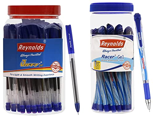 Image of Reynolds JIFFY GEL 50 PENS JAR, BLUE Gel Pen Gell Pen