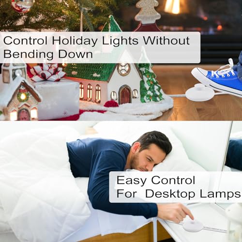 Foot Switch Extension Cord 12FT for Lamp, 16AWG Polarized 2 Prong Power Cord with On Off Pedal Switch, ETL Listed, Flexible Indoor Extension Cord for Home & Bedroom Use, Floor Light, Christmas Lights by SPARKING - Used condition - Image 5