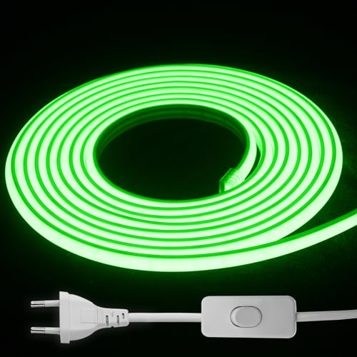 STHomedeco Ruban LED Exterieur 220V - Flex Découpable IP65 Étanche Bande LED Pour DIY Chambre, Cuisine, Exterieur Maison Décoration (Vert, 10M)