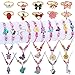 Faburo 30pcs Kids Jewelry for Girls, Little Girls Jewelry Set Kids Unicorn Necklace Bracelet Ring, Kid Jewelry Costume Jewelry for Girls, Childrens Jewelry for Girl Birthday Gift(Cute)