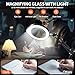 KimFilter 10X Magnifying Glass with Light and Stand | Dust Cover Design, 5 Color Temp Modes Dimmable LED Magnifying Lamp with Swing Arm | Hands Free Desk Magnifying Light for Crafts, Read & Close Work