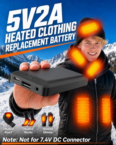 Image of 2 PCS 5000 mAh Battery Pack for Heated Gloves Socks Slippers Hat Scarves