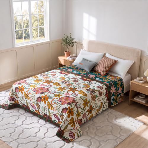 Image of LUTBM Boho Throw Blanket for Bed 60 inchx80 inch, 100% Cotton Cozy Couch Blankets