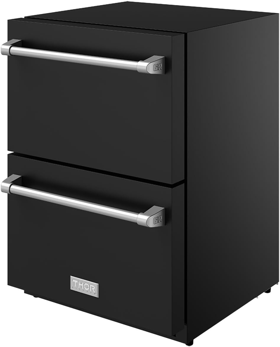 24 Inch Undercounter Built-In/Freestanding Drawer Freezer – Black/Stainless Steel | Gordon Ramsay Series