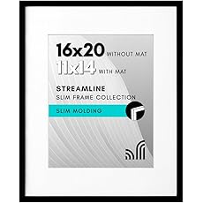 Americanflat 16x20 Picture Frame with Polished Plexiglass - Streamline Collection - Thin Border Picture Frame for Wall Display - Hanging Hardware Included - White