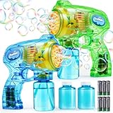 JOYIN 2 Bubble Guns Blaster Kit with 2 Solution for Kids, Automatic Bubble Maker Blower Machine for Party Favors, Birthday, Outdoor & Indoor Activity, Summer Toy