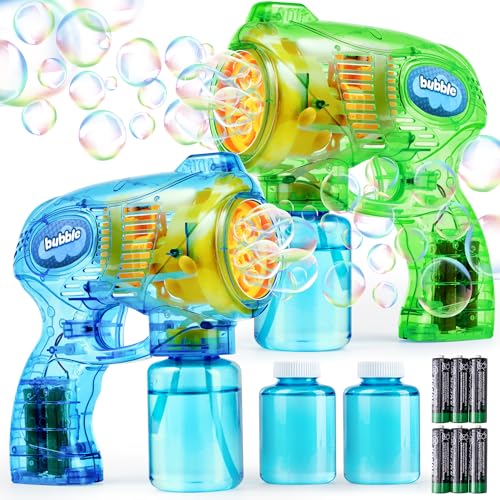 JOYIN 2 Bubble Guns Blaster Kit with 2 Solution for...