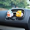 Car Air Fresheners, 4pcs Yellow Rubber Duck Car Pilot Vent Perfume Clip, Cartoon Car Diffuser Rotating Propeller Outlet Freshener Aromatherapy Ornament for Women Man #1
