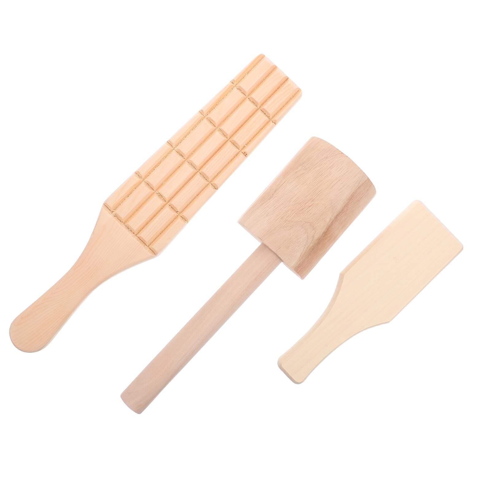 WOONEKY 3 Piezas Paletas de Madera para Modelado de Arcilla Herramientas de Seguras para Incluye Paleta Lisa Acanalada Dientes Ligeras y Portátiles para Manualidades y Escultura DIY