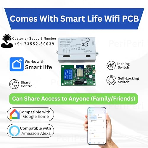 Image of PeriPeri Wi-Fi Smart Electronic Door Lock with Smart Life App Control, Alexa & Google Assistant Compatible, Remote Security Lock for Home, Office, Shop, Indoor & Outdoor, 1 Remote, 1-Year Warranty