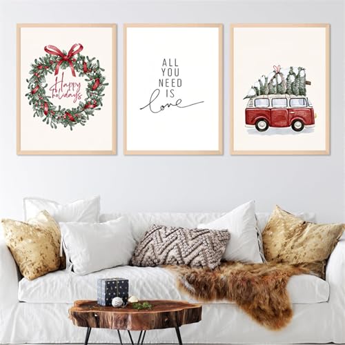 champracer 3 Stück Moderne Poster Set, Weihnachten Poster, Modern...