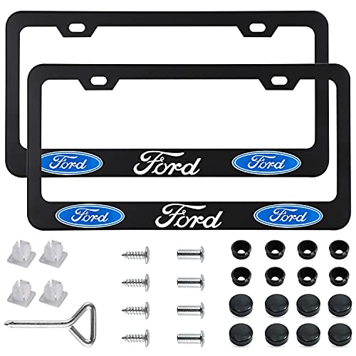 2pcs License Plate Frame Replacement for Ford,Aluminum Alloy Metal Frame