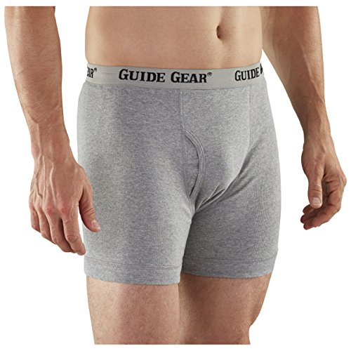 Guide Gear Mens Boxer Shorts Cotton Underwear Briefs 6 Pack with Elastic Waistband3