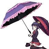 SUQ 中二病でも恋がしたい 日傘 小鳥遊六花 折りたたみ傘 高還元 コスプレ道具は日常両用 コスプレ小物 防水自動傘 アニメ 周辺 ロリータ 少女 萌えグッズ 学生 紫外線遮断 日焼け防止 耐風撥水 梅雨対策 携帯便利 贈り物 誕生日 プレゼント (折りたたみ傘)