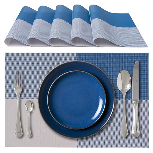 IPEA Manteles Individuales Americanos Elegantes 45 x 30 cm para Cena, Almuerzo, Desayuno – 6 Unidades – Mantel Individual Lavable, Resistente al Calor, Antideslizante, Antimanchas para Mesa de Cocina
