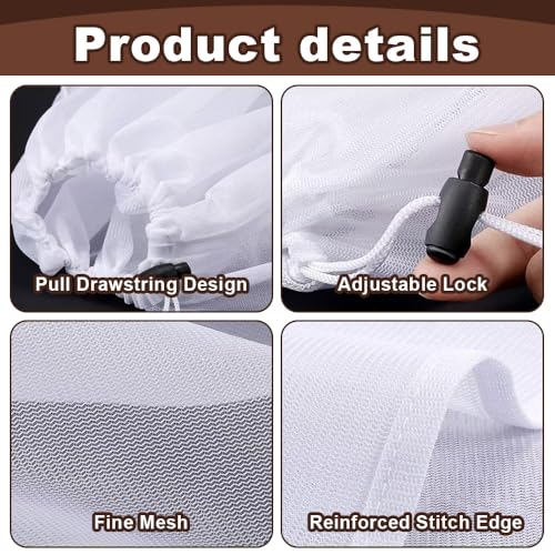 Miniatura 4 de Wyan Bolsa De Filtro De Cerveza Casera-2 Piezas Bolsa Filtro Cerveza Multiuso,Paño Filtro De Queso,Para Vino, Cerveza, Café, Zumo De Frutas, Mermelada 39 27cm,Malla 70
