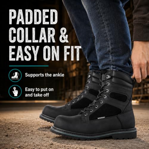 Image of Golden Retriever 6 /8 Inch Waterproof Composite Toe Work Boots for Men | Non-Metallic Safety Toe, Crazy Horse leather, Goodyear Welt Construction, Easy-On Rear Pull Loop, EH Rated Work Boots