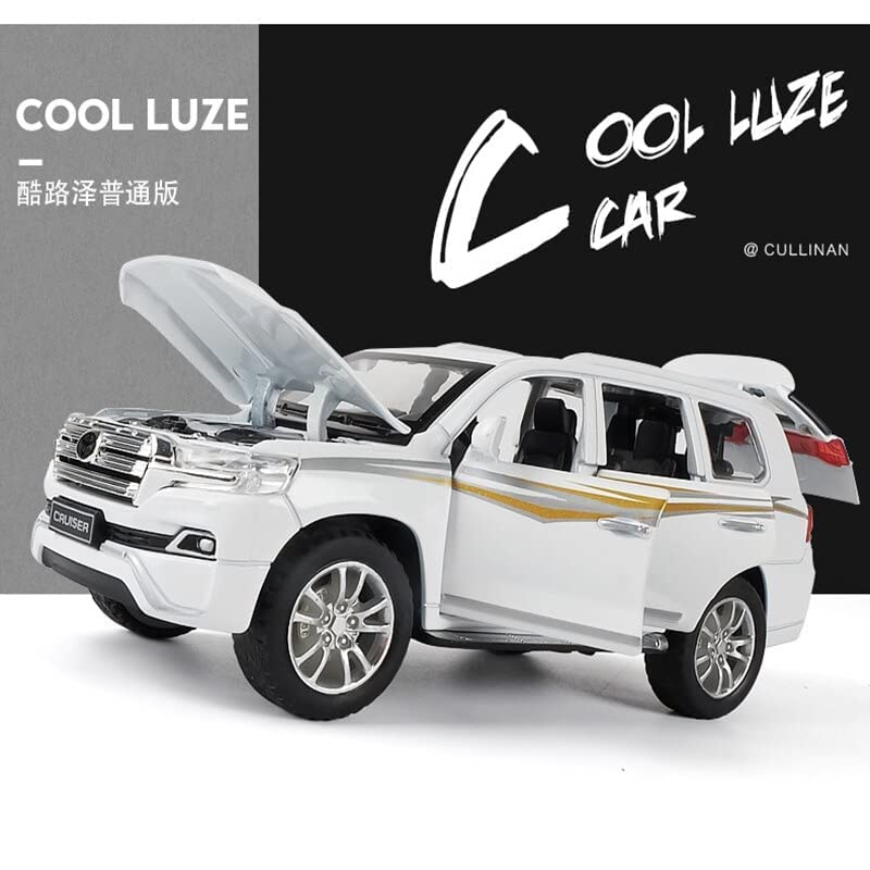Image of LONGMIRE Metal Pull Back Diecast Car Pull Back Model with Sound Light Boys Gifts Toys for Kids Pack of 1, Multicolor (Land Cruiser)