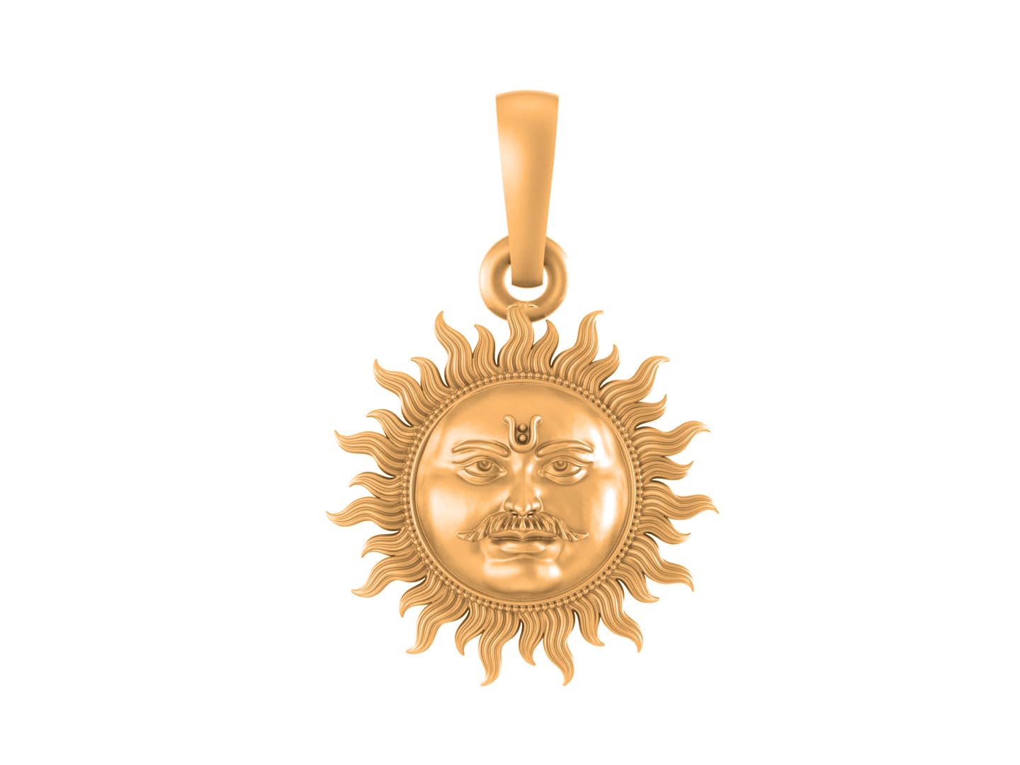 925 Sterling Silver 22k Gold Plated Divine God Sun Pendant Lord Surya Locket for Men and Women