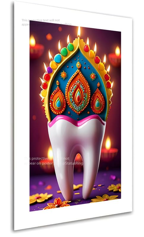 Crowned Lighting art Dental Clinic Poster Artwork StatusRing Dentist Poster without Frame-picture-15