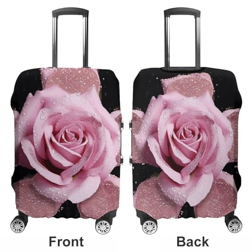 Carry on Luggage Cover Glitter Pink Rose Suitcase Covers for Luggages Tsa Approved Travel Luggage Sleeve Protector Elastic Suitcase Protector Anti-Scratch Washable Fits 19-30 Inch Case -S3