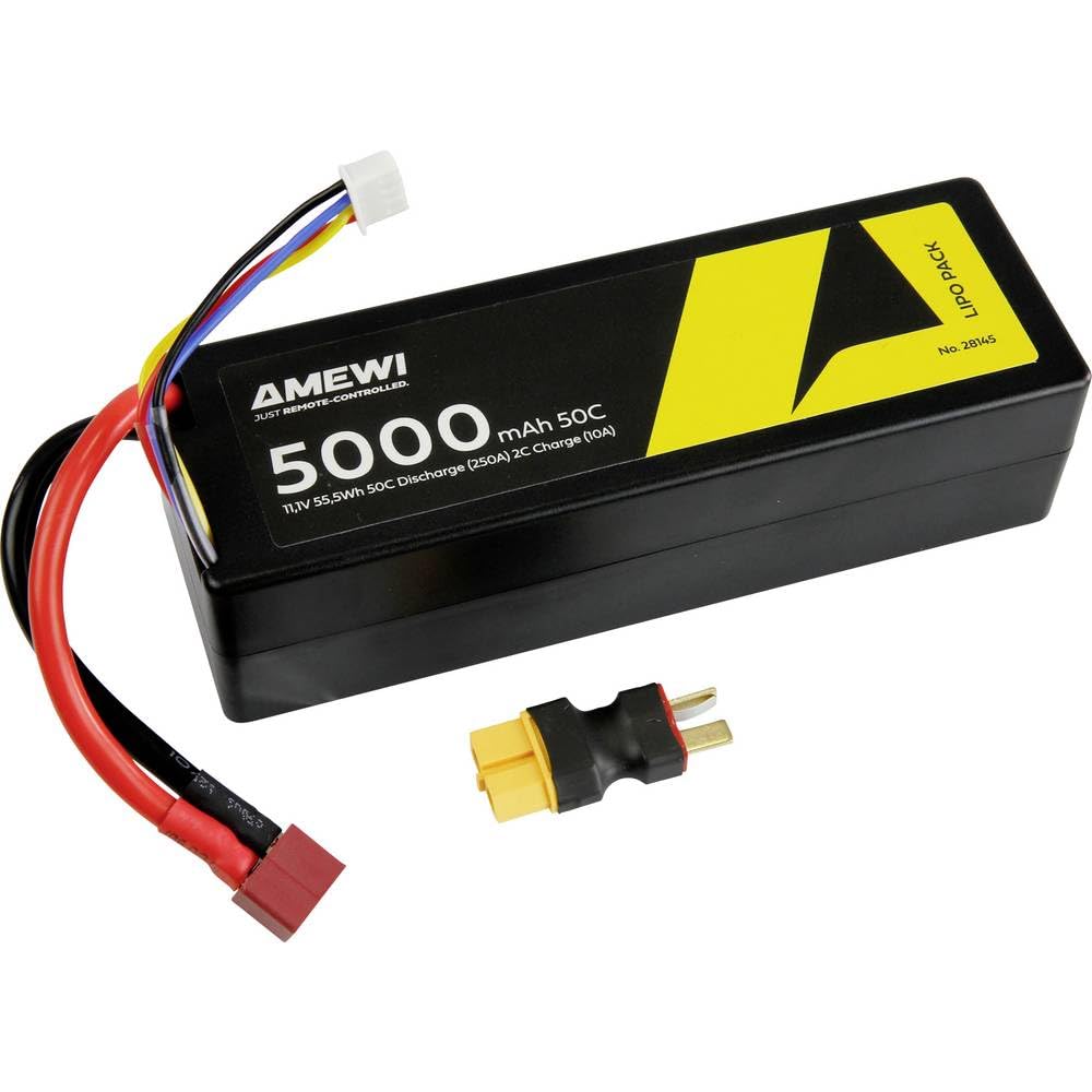 Amewi Paquete de batería (LiPo) 11,1 V, número de celdas: 2 conectores en T rígidos, hembra