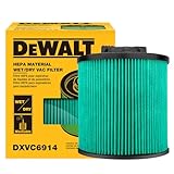 DEWALT Shop Vac Filters, High Efficiency HEPA Cartridge Filter, DXVC6914 Replacement Filter for Dewalt 6-16 Gallon Wet and Dry Vacuum