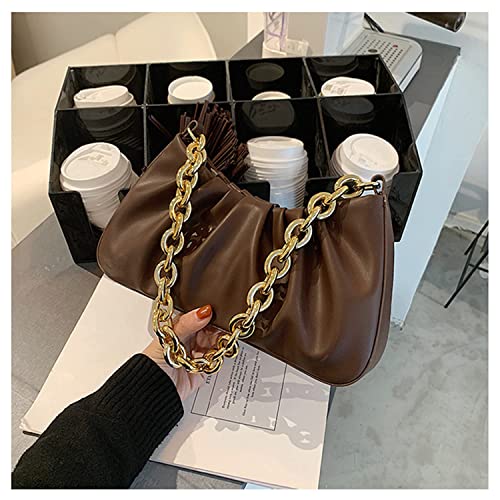 Image of JOLLQUE Shoulder Bag for Women,Small Leather Dumpling Bags Handbag Purse,Gold Chain Evening Clutch Purses