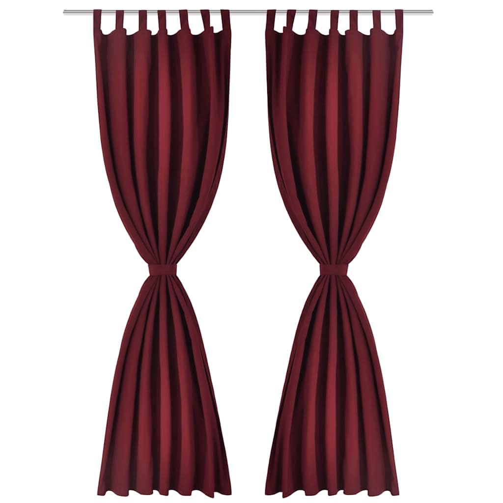 Satin Vorhänge 2er Set 140 x 225 cm Dunkelrot