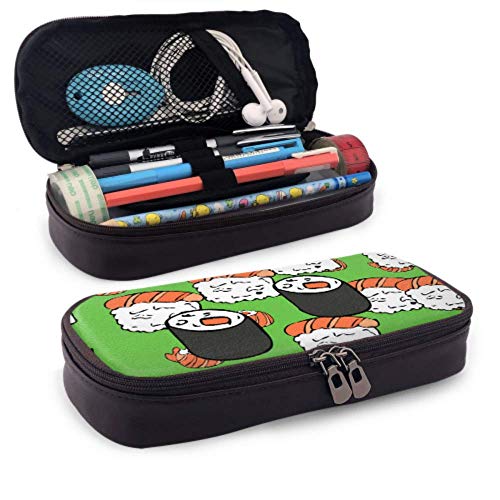Preisvergleich Produktbild Bleistiftetui - Sushi-Muster Verschiedene Hochleistungs-Bleistiftbeutel Schreibwaren Organizer Multifunktions-Reise-Make-up-Tasche, Bleistifttasche aus Leder für Mädchen Jungen Erwachsene