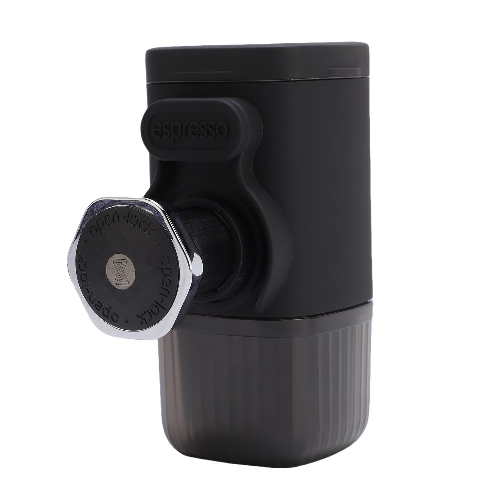 Cafetera Portátil, Cafetera de Mano de Silicona ABS para Café Molido y Cápsulas, Tanque de Agua de 100 Ml Prensa Manual de 9 a 15 Bar, de Viaje Pequeña para Oficina de Camping (BLACK)