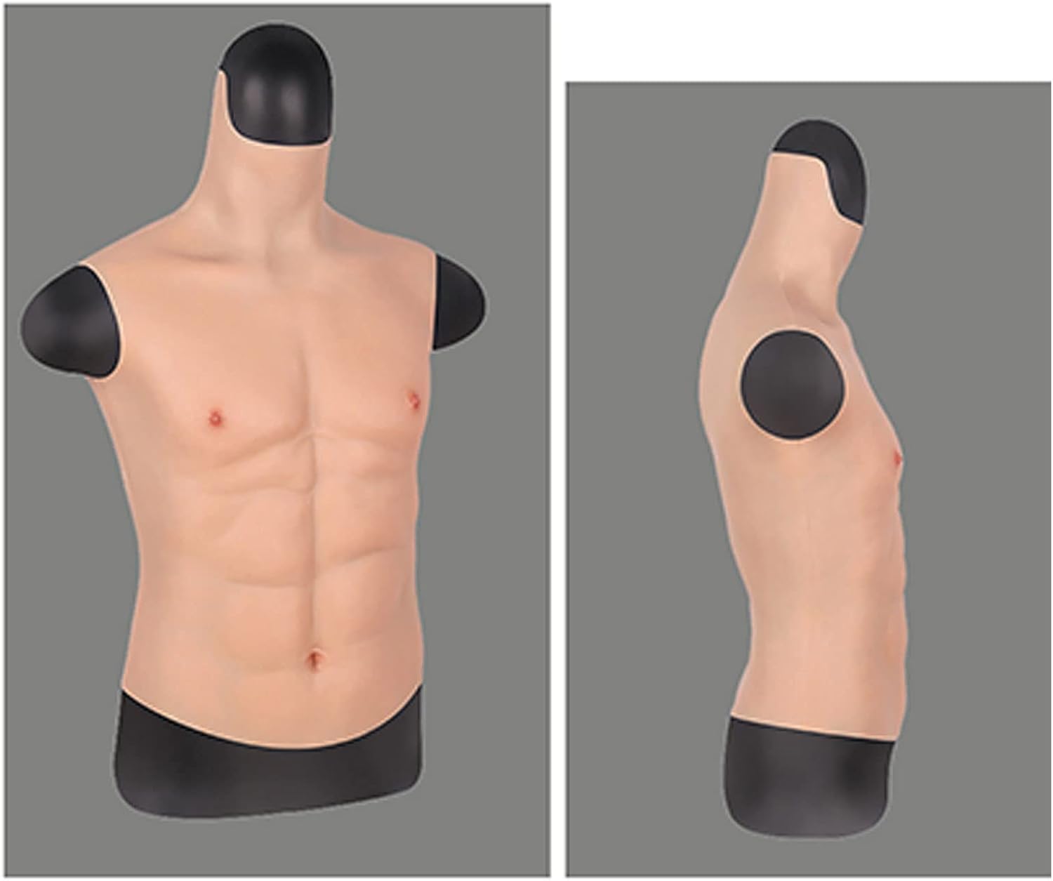 Fake Male Chest Silicone Muscle Half-Length Muscle Suit Soft Simulation Skin Enhancer for Costume Party Costume Props