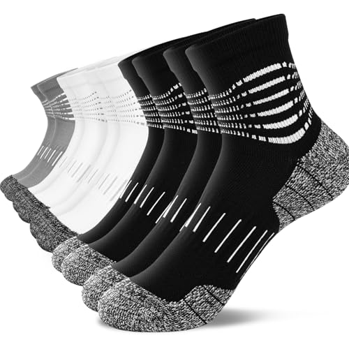 Image of IRAMY Ankle Compression Socks for Women Men Plantar Fasciitis Relief 3 /5 Pairs Cushioned Athletic Running Socks