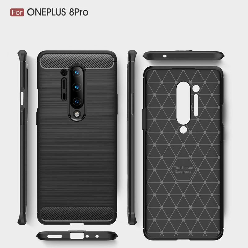Image of Hybrid Carbon Fiber Back Case for OnePlus 8 Pro (Black)