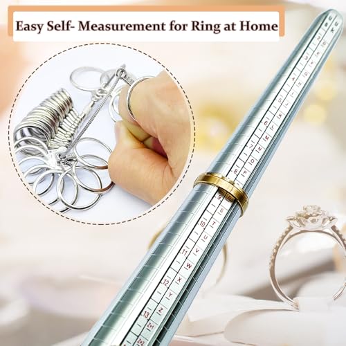 Image of Ring Sizer Measuring Tool Metal Ring Mandrel and Mallet for Ring Making Ring Size Measurer Ring Shaper to Fix Bent Rings Jewelry Sizing Reshaper Repair Kit with Hammer (12-Ring Sizer Tool)