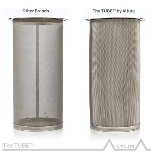 The TUBE: Cold Brew Coffee Maker and Tea Infuser Kit. Premium Stainless Steel Mesh Filter Designed to Fit All Wide Mouth Mason Jars. Brew Guide and Recipe eBook Included (Small)