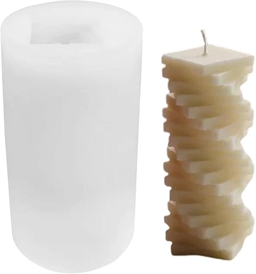 Amazon.co.jp 2 Pcs スパイラル シリンダー キャンドル型,円柱角型キャンドル型 Creative Pillar