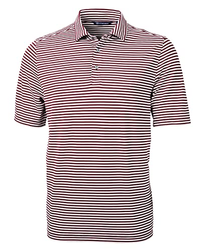 Image of Cutter & Buck Mens Short Sleeve Virtue Eco Pique Stripe Recycled Mens Big and Tall Polo