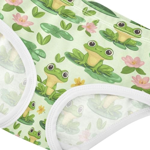 ZZKKO Cute Pond Frog Girls Underwear Toddler Panties for Girls Comfort Brief Size 2-8T3