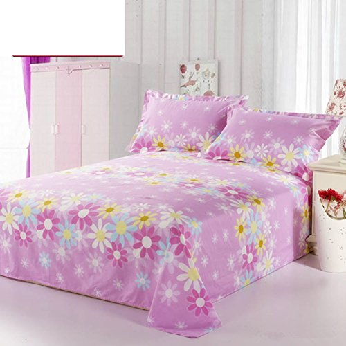 Draps en coton imprimé feuilles linge de lit double 200x230cm