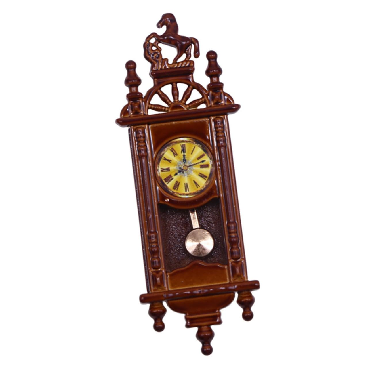 Kisangel Miniature Model Accessory Retro Pendulum Clock Mechanism Decorative Mini House Decor Tiny Clock Decor