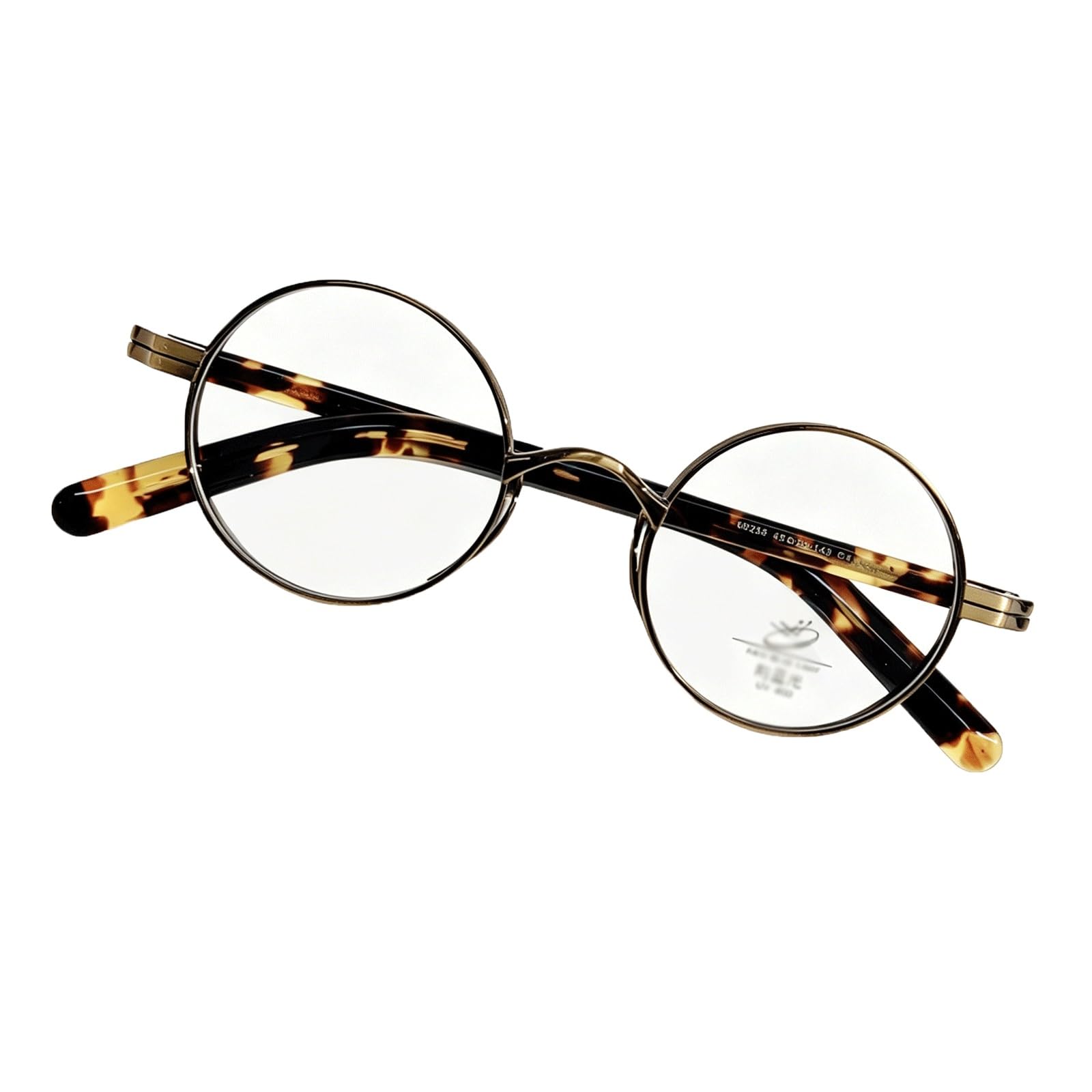 KLJUddGY Stylish Eyewear Frames Round Blue Light Spectacles for Computer Non Prescription Eyeglasses with High-Definition PC Lenses(Bronze)