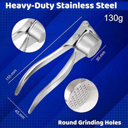 Image of Catron Stainless Steel Garlic Crusher Presser Garlic Press Manual Garlic Mincer | Garlic Cutter Chopper | Easy to Squeeze & Clean for Kitchen