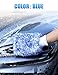 2Pack Premium Microfiber Car Wash Mitt, 10 x 8 Inches, Car Sponge Wrapped in Soft, Machine Washable (Blue & Black)