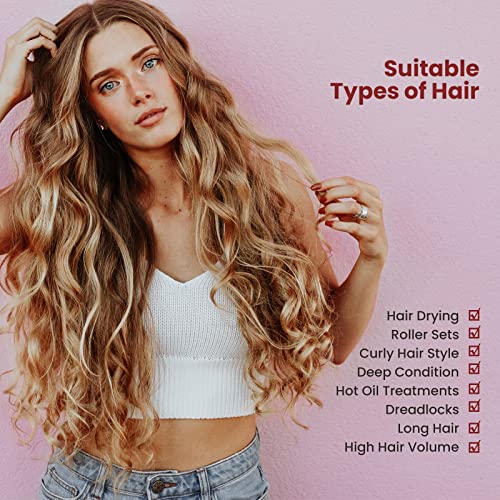 Bonnet Hooded Hair Dryer Attachment, Segbeauty Extra Large Adjustable Deep Conditioning Cap, Upgraded Drying Heat Cap With Elastic Strap For Natural Curly Textured Hair Care, Fast Drying, Styling #TOP4